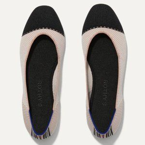 Rothy's Black and White  Square Toe Flats, Tuxedo